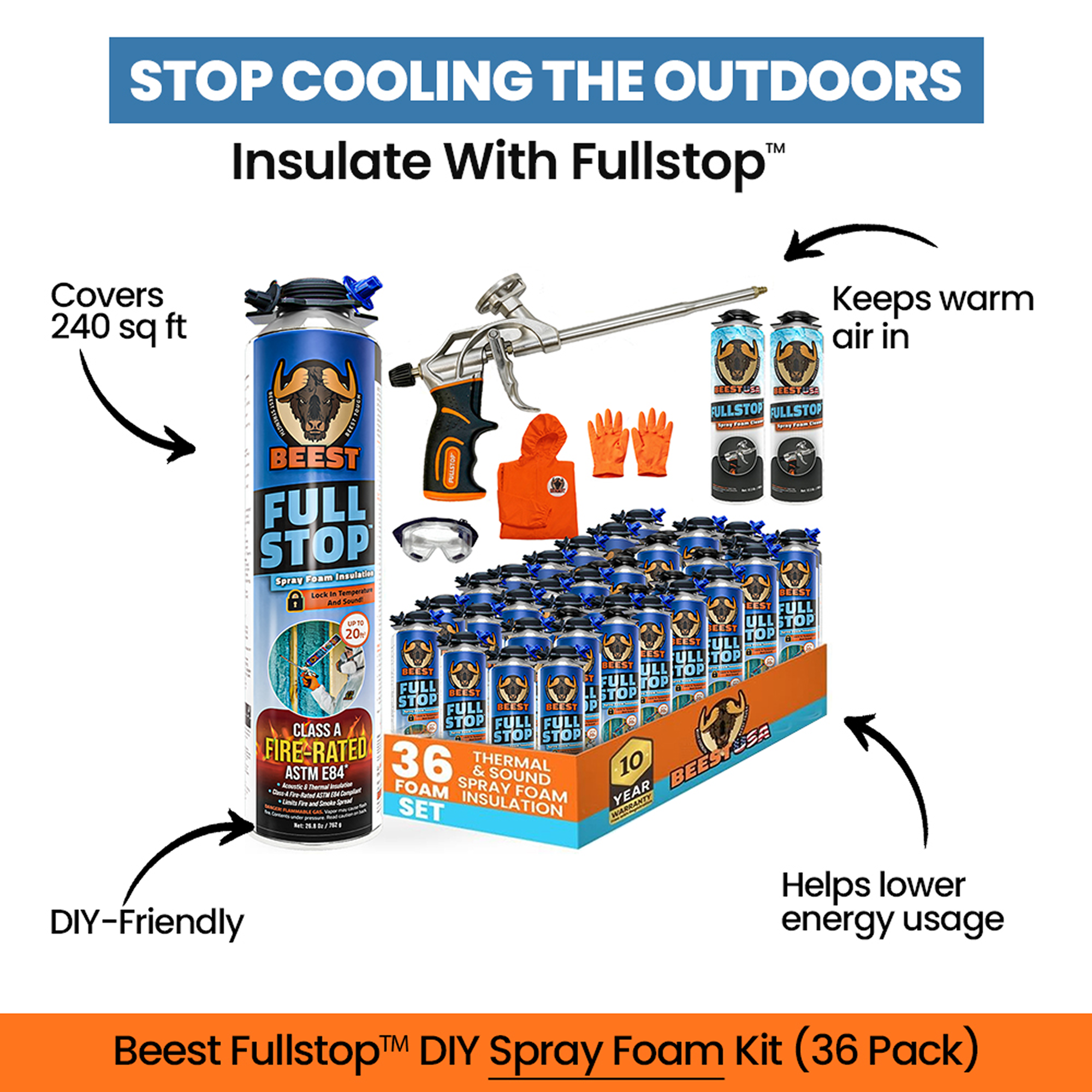 36 Pack - FullStop™ Spray Foam Insulation Kit